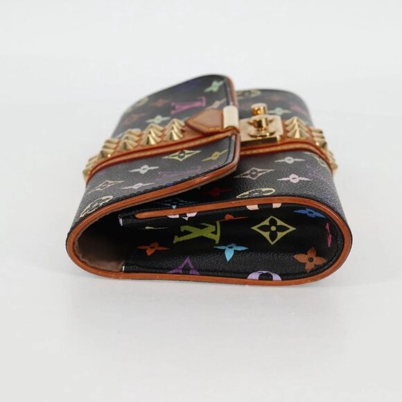 LOUIS VUITTON Multicolor Pochette Courtney Clutch Bag Black M45640 Auth - Picture 8 of 16